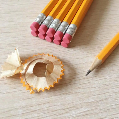 10-Pack HB Wooden Pencils with Built-In Erasers - Durable & Eco-Friendly, Ideal for Students and School Use