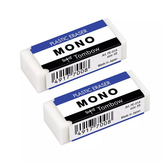 Tombow MONO Dust-Free Plastic Erasers, 2-Pack - Precision Erasing for School and Art Projects
