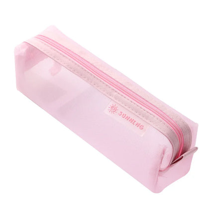 Clear View Nylon Mesh Pencil Bag - Large Capacity, Stylish & Durable for Students and Professionals