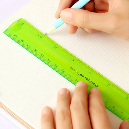 Mengtai Flexible Ruler Set - Durable & Bendable 20cm and 30cm Multicolor Rulers for School and Office