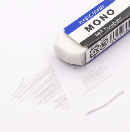 Tombow MONO Dust-Free Plastic Erasers, 2-Pack - Precision Erasing for School and Art Projects