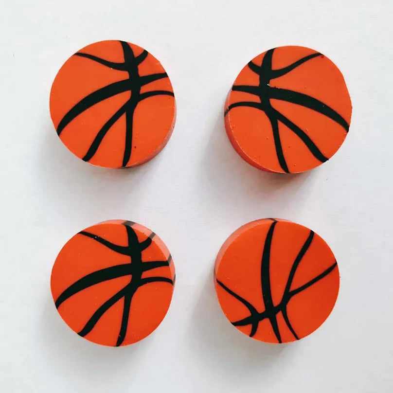 5-Pack Sports-Themed Kawaii Erasers - Fun Football &amp; Basketball Designs for School Supplies and Stationery Enthusiasts