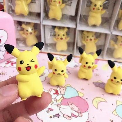Adorable Anime Cartoon Erasers - Detachable, Fun Shapes, Perfect for Kids’ Stationery and Gifts
