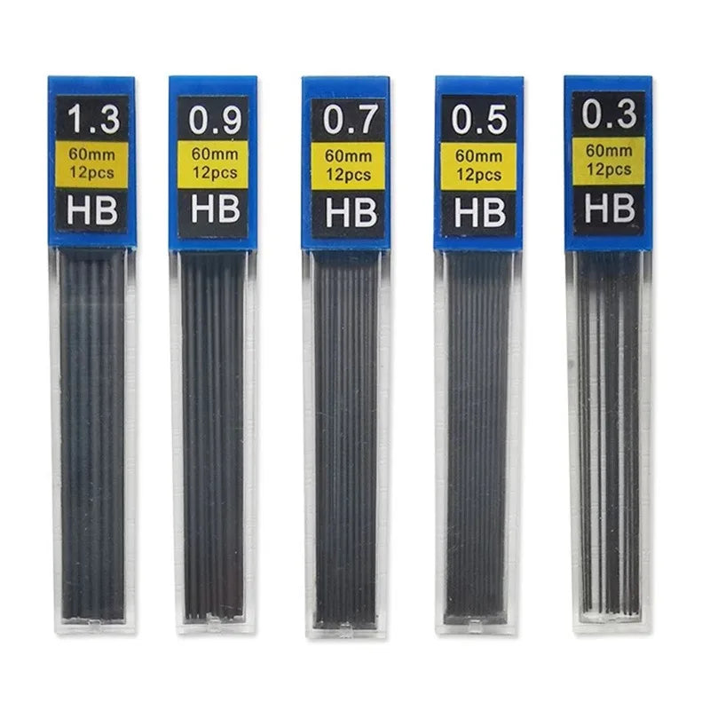 Versatile Mechanical Pencil Lead Refill Pack - Multiple Sizes (0.3mm to 2.0mm), HB Grade, Ideal for School & Office