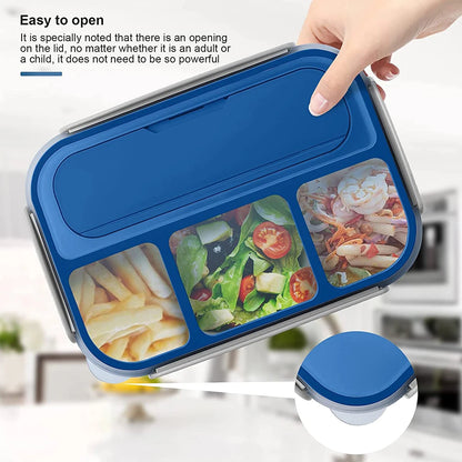 Versatile 4-Compartment Bento Lunch Box - 81oz, Leakproof, Microwave & Dishwasher Safe, Perfect for All Ages