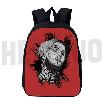 Trendy 3D Printed Lil Peep Canvas Backpack - Fashionable School and Travel Bag for Boys and Girls