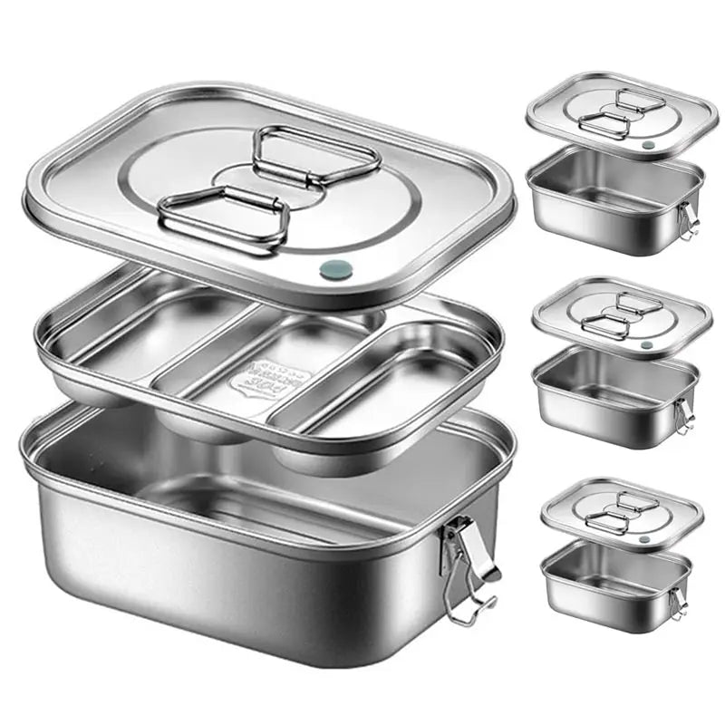 Premium 304 Stainless Steel Double-Layer Bento Box – Leakproof &amp; Insulated Food Container for Kids and Adults