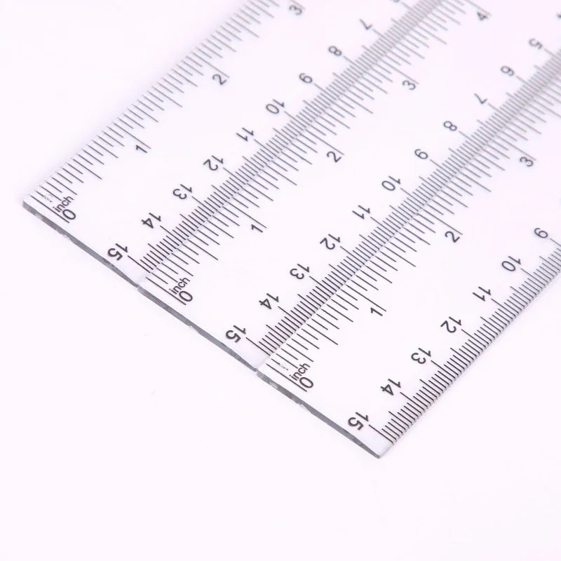 Versatile Transparent Ruler Set for Precision Measuring - 15cm, 20cm, 30cm Sizes Available for School and Office Use