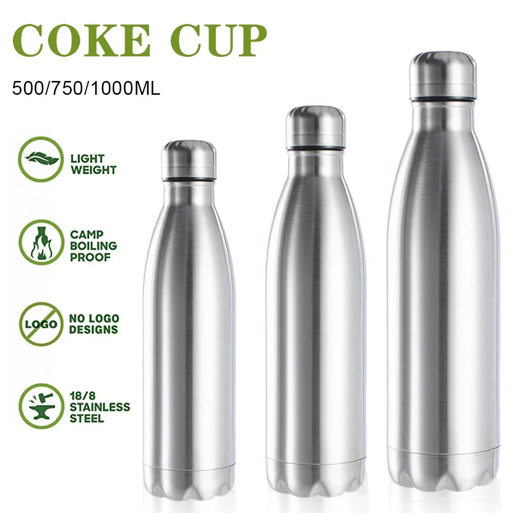 Premium Stainless Steel Water Bottle – Versatile &amp; Leakproof for Hot and Cold Beverages, Available in 500ml, 750ml, 1000ml