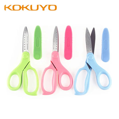 Kokuyo Ambidextrous Safe Scissors - Versatile Steel Cutter for School and DIY, Ideal for Right and Left-Handed Users