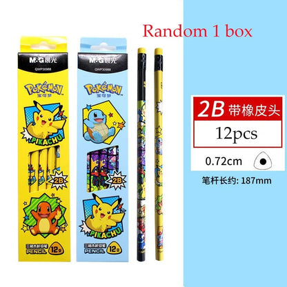 Pokemon 2B/HB Pencil Set - Set of 12 - Fun Anime-Inspired School Supplies