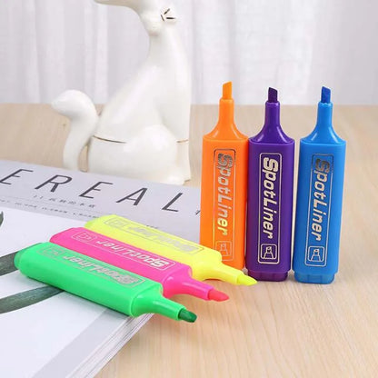 MP-460 Vibrant 6-Color Highlighter Set - Water-Based, Sun-Resistant Markers for Office and School